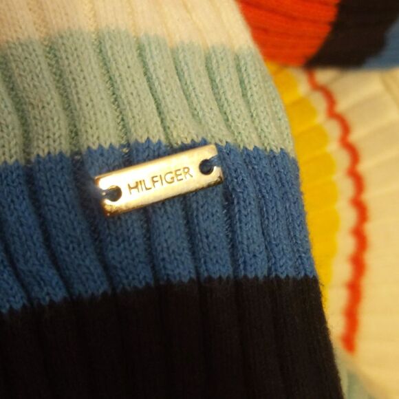 Tommy Hilfiger open front cardigan sweater, striped, cotton/viscose S - Picture 4 of 11